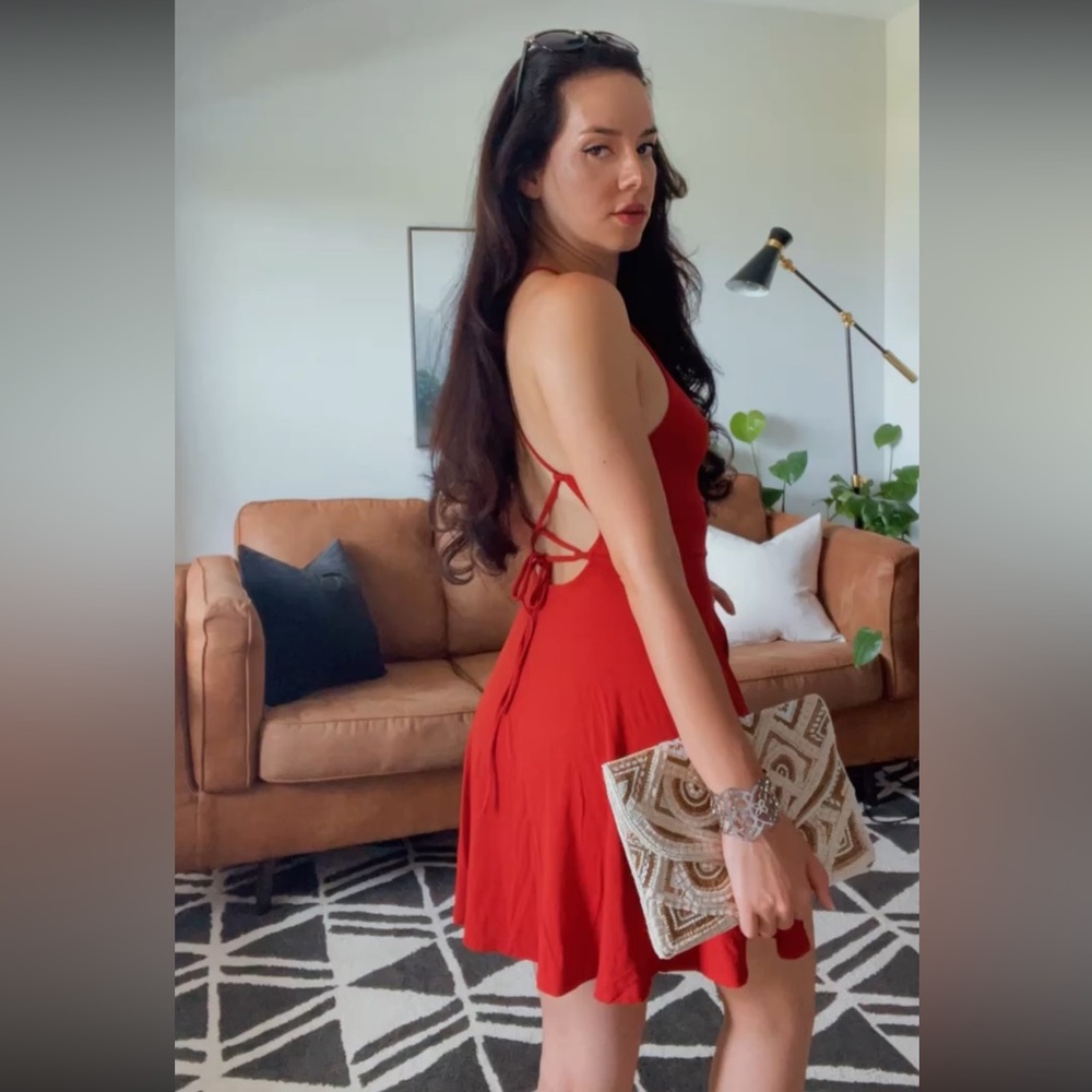 Forever 21 Backless Dress (Red)